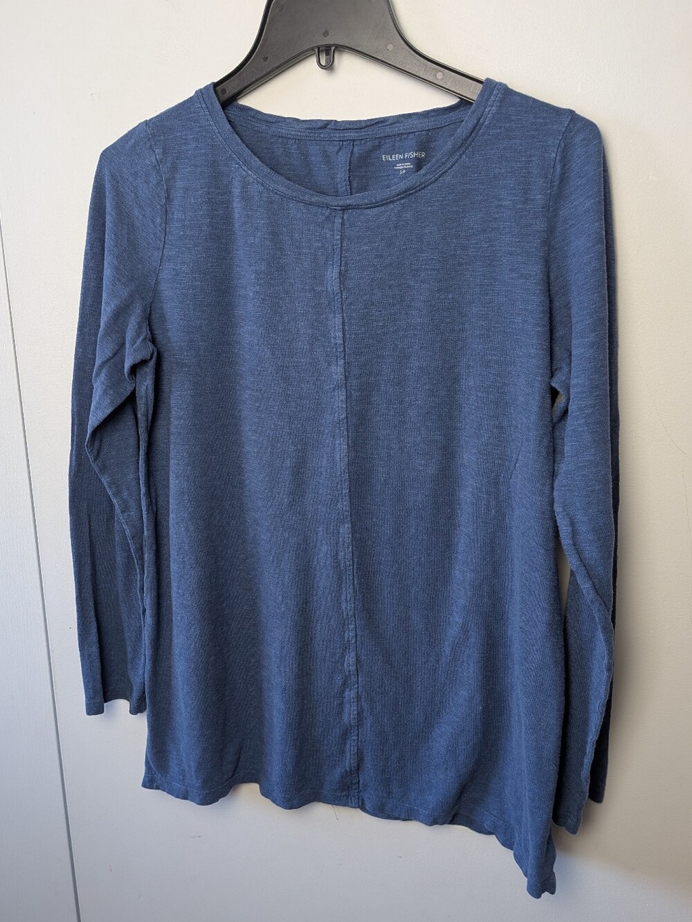 EILEEN FISHER Hemp + Organic Cotton Mix Women Long Sleeve Top Blue Size S